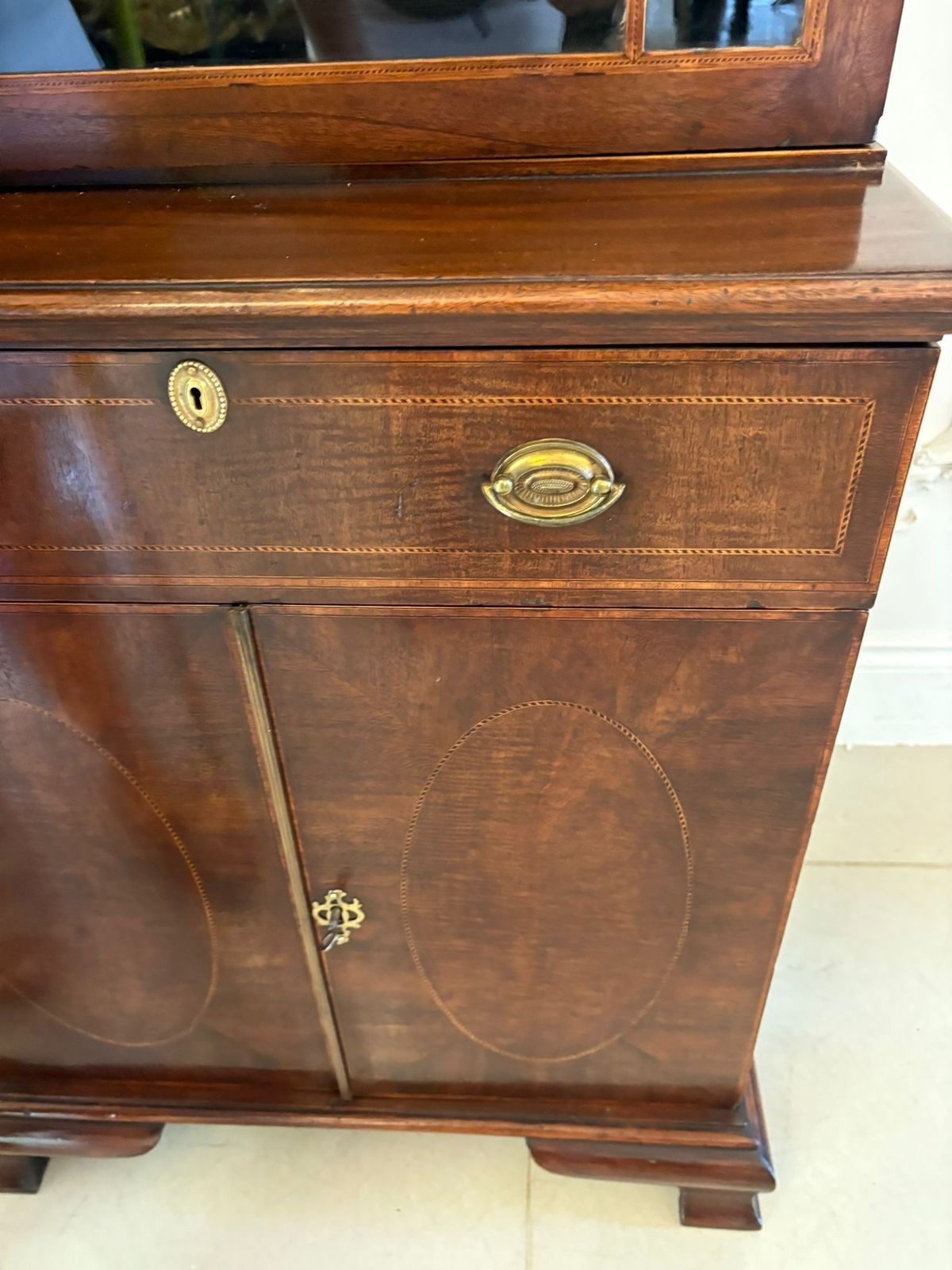 Outstanding Quality Antique 19th Century Mahogany Inlaid Bookcase photo buy