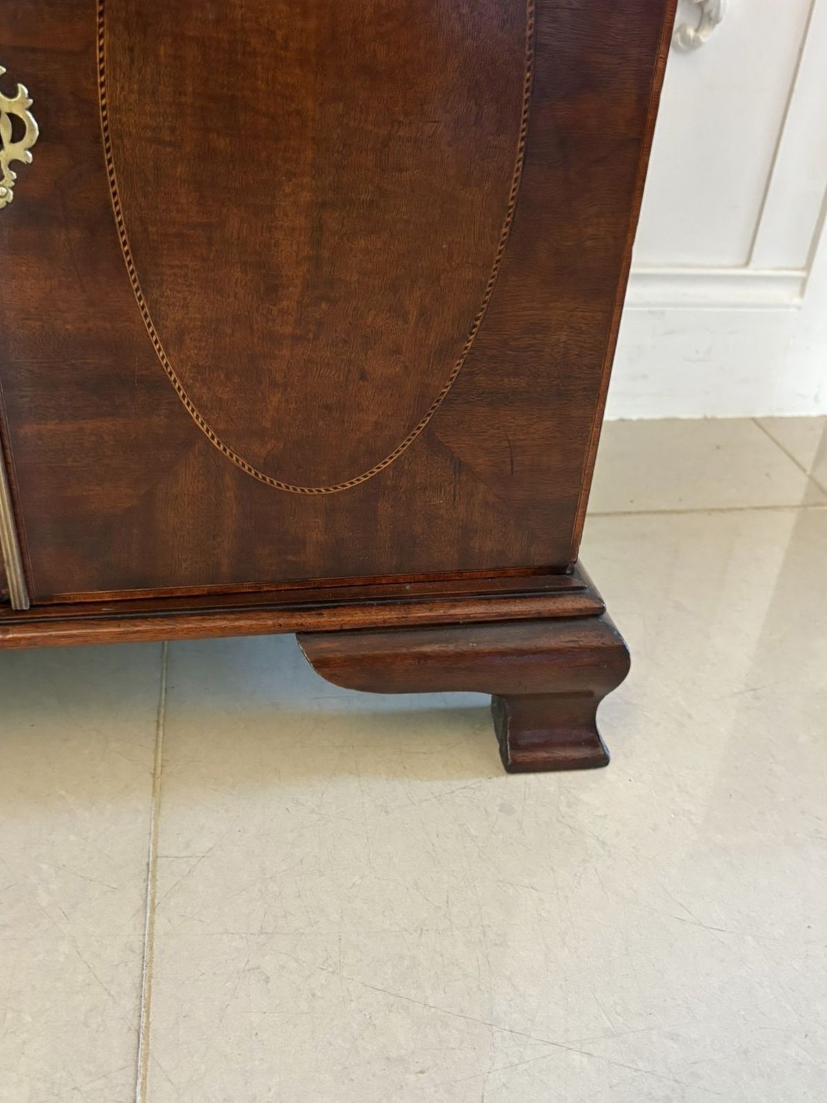 Furniture Outstanding Quality Antique 19th Century Mahogany Inlaid Bookcase photo