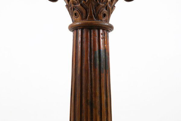 Antique Carved Wood Corinthian Column, France, 1890s photo 868.0