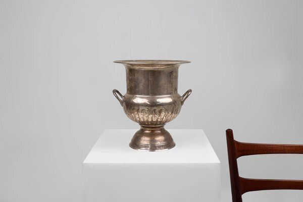 Antique Medicis Shaped Silver Plated Copper Champagne Bucket, 1890s photo Home Decor