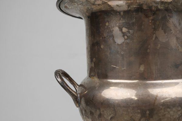 Antique Medicis Shaped Silver Plated Copper Champagne Bucket, 1890s photo 664.0