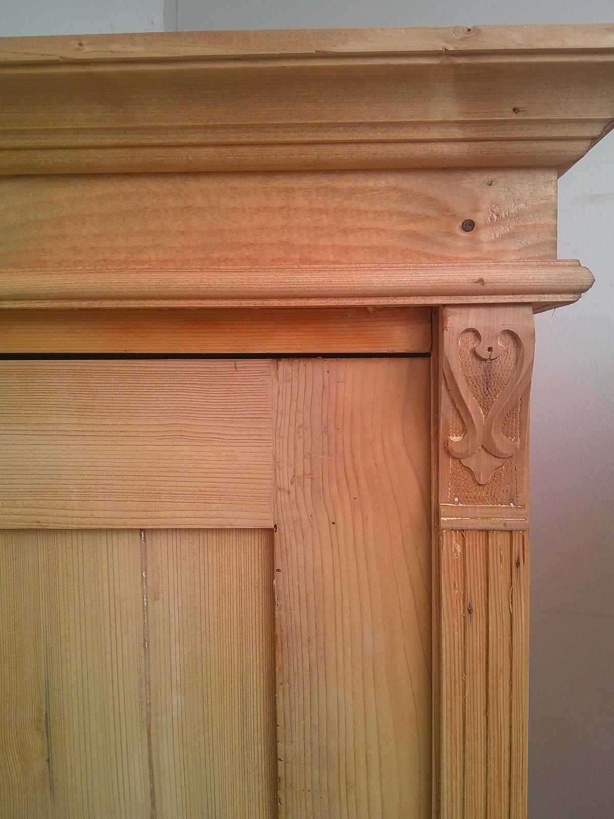 A Cracking Pair Of Antique Pine Kitchen /Linen Cupboards To Wax/Paint photo furniture