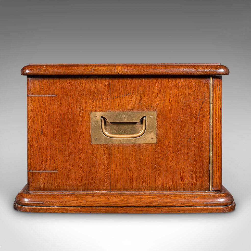 Antique Cutlery Canteen, English, Oak, Flatware Chest, Walker & Hall, Edwardian photo vinterior