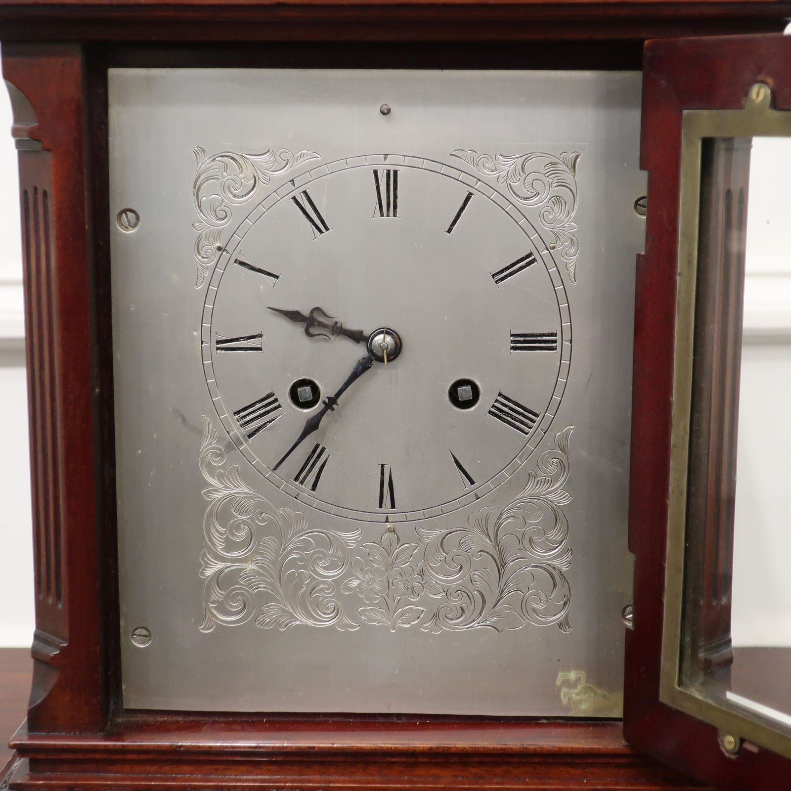 French Belle Epoque Mahogany Antique Mantel Clock photo for sale