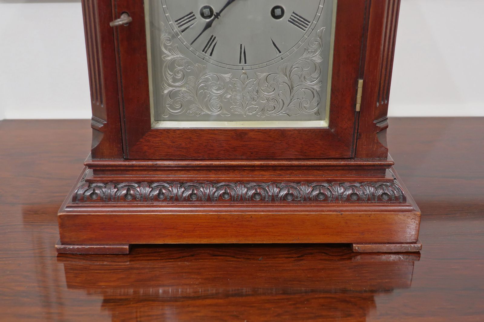 French Belle Epoque Mahogany Antique Mantel Clock photo 1120.0