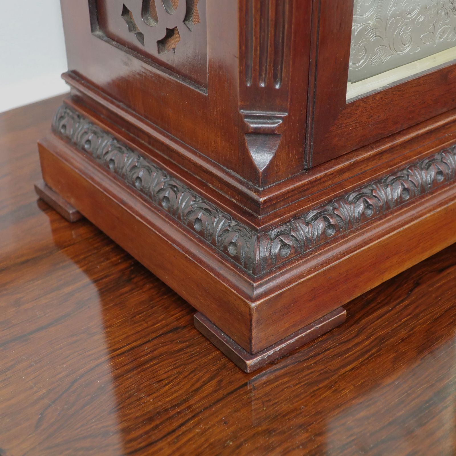 French Belle Epoque Mahogany Antique Mantel Clock photo vinterior