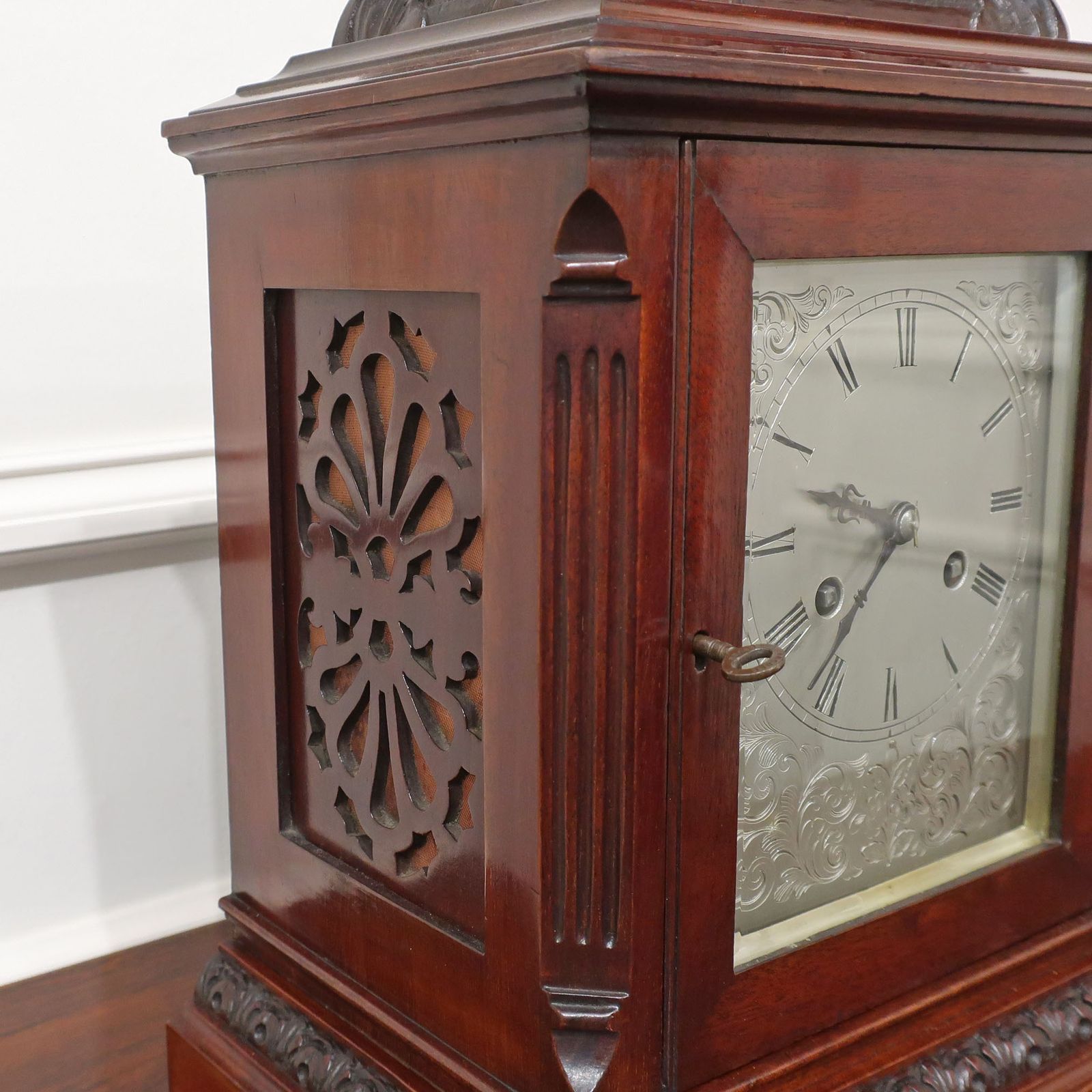 French Belle Epoque Mahogany Antique Mantel Clock photo buy