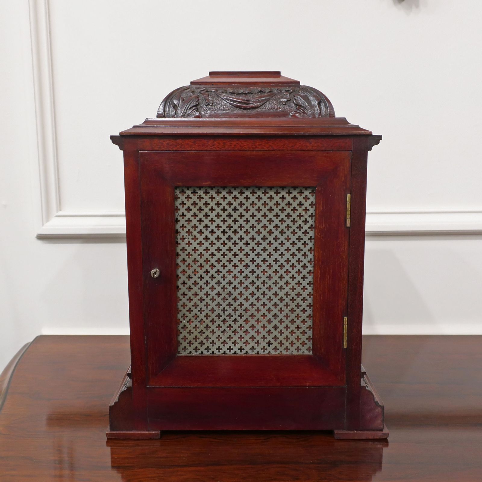 Home Decor French Belle Epoque Mahogany Antique Mantel Clock photo