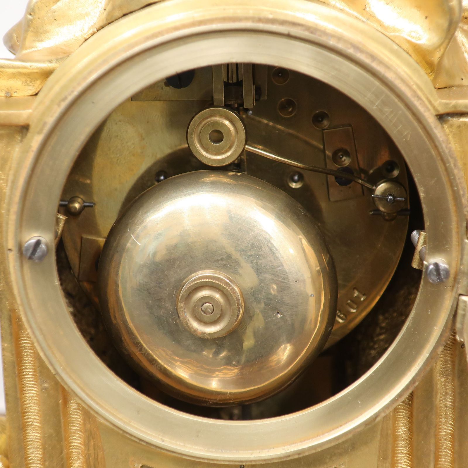 1500.0 French Louis XIV Style Bronze Gilt Antique Mantel Clock photo