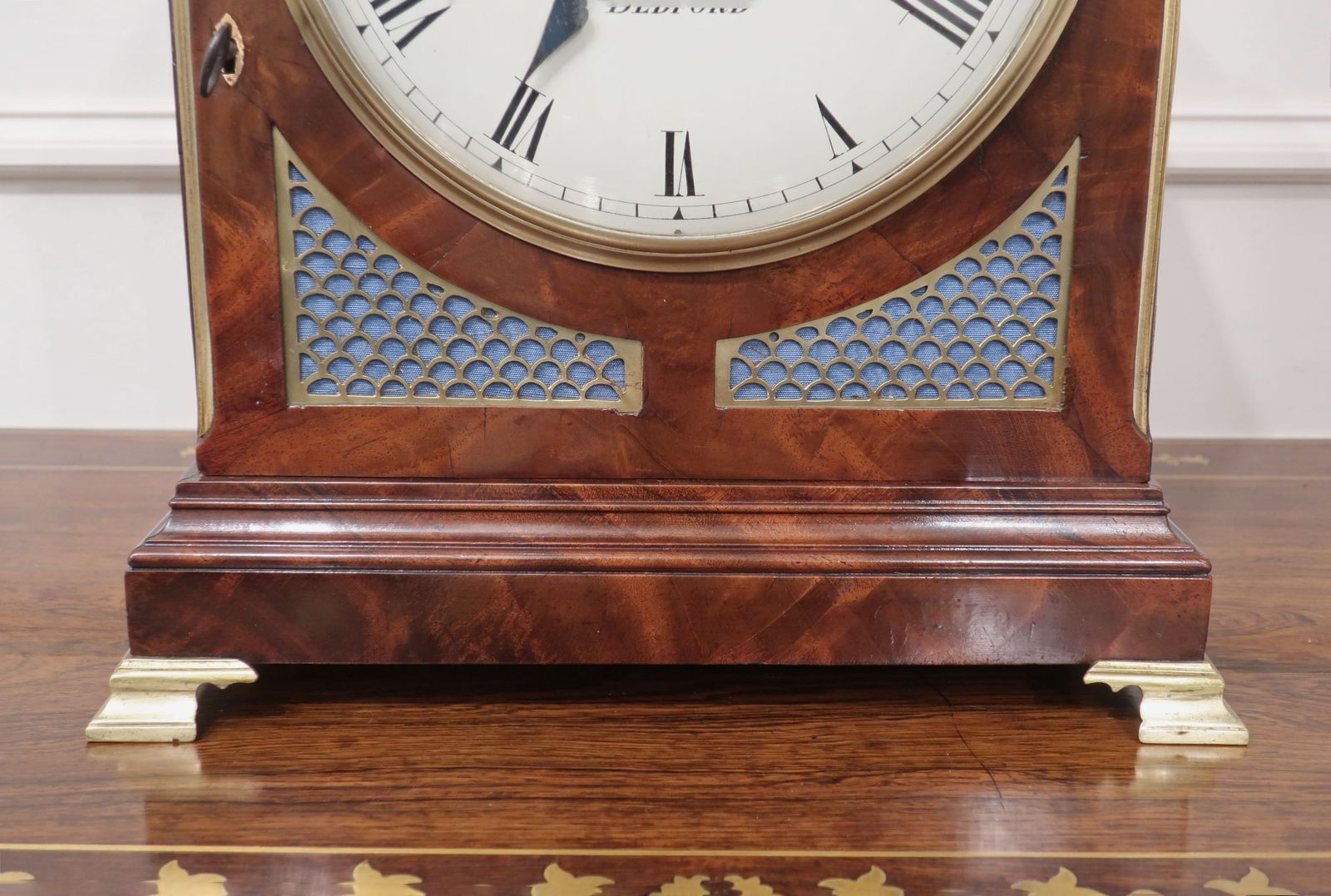 English Regency Mahogany Pad Top Bracket Clock By Rives photo vinterior