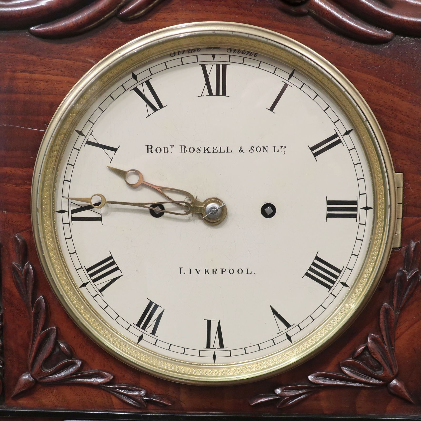English Georgian Mahogany Bracket Clock By Roskell Of Liverpool photo Home Decor