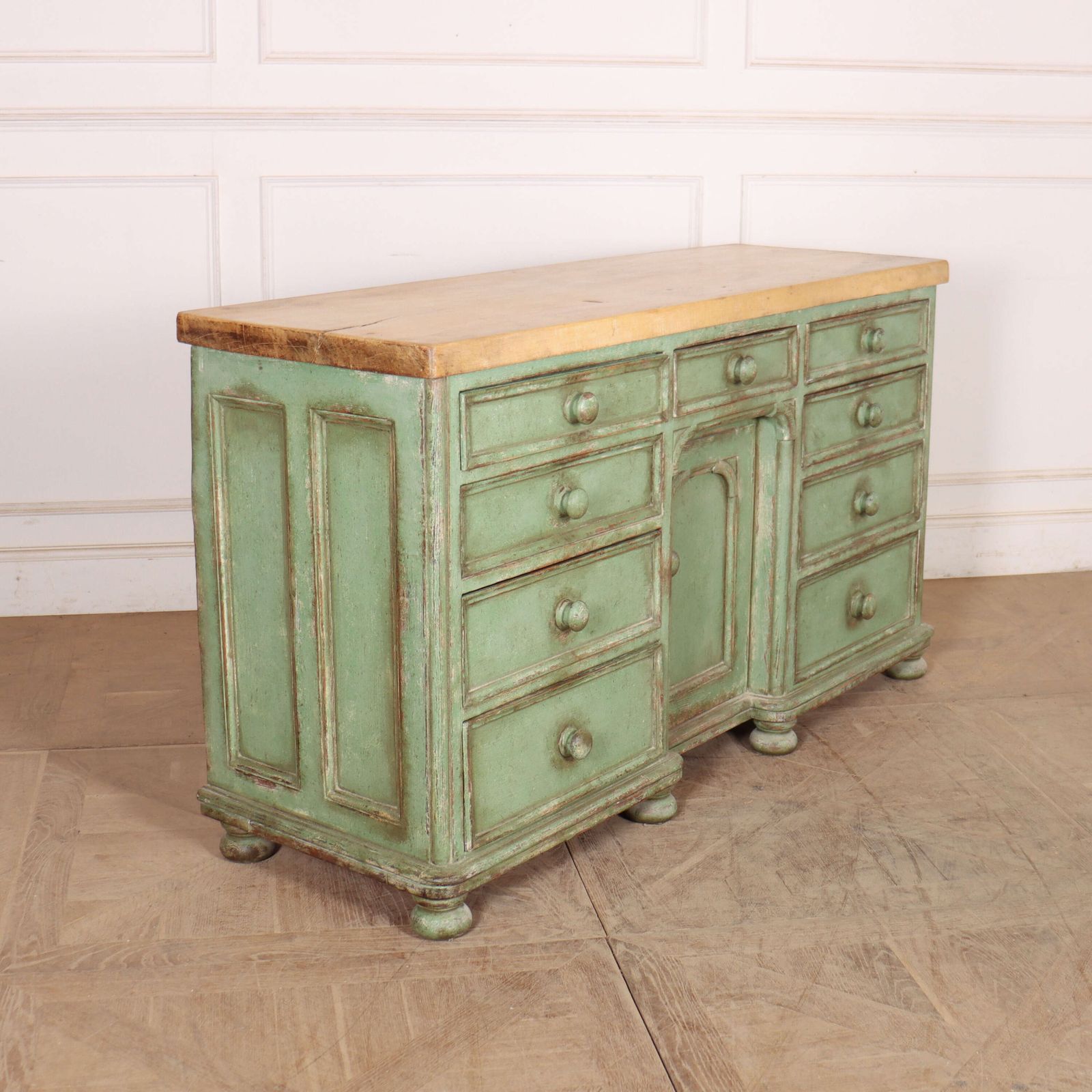 English Painted Dresser Base, 1800s photo vintage