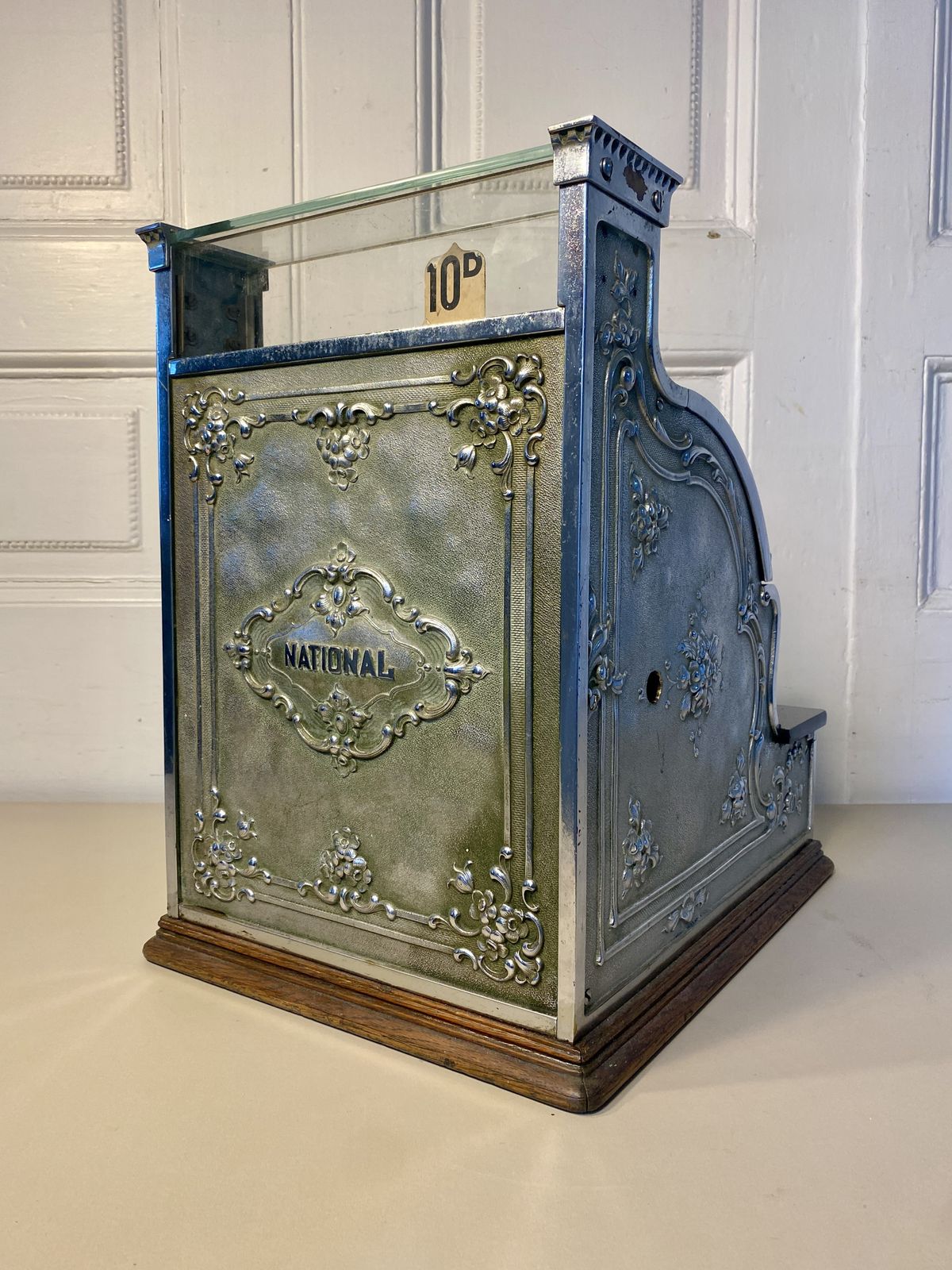 'National' Cash Register, Antique Till, Chrome Candy / Barber Shop. photo vinterior