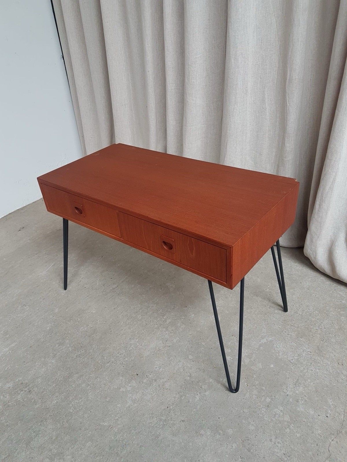 Vtg Mid Century Danish Hairpin Leg Compact Sideboard Console Chest Drawers R885 photo buy