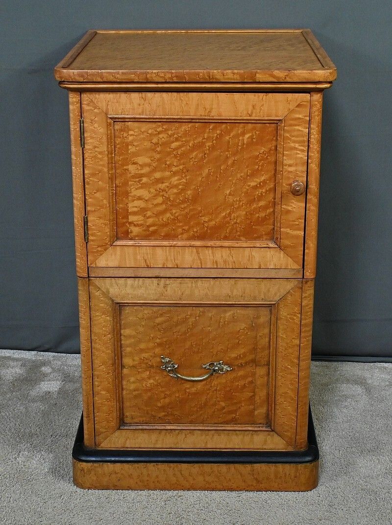 Mini Bar In Speckled Maple Burl – Late 19th Century photo for sale