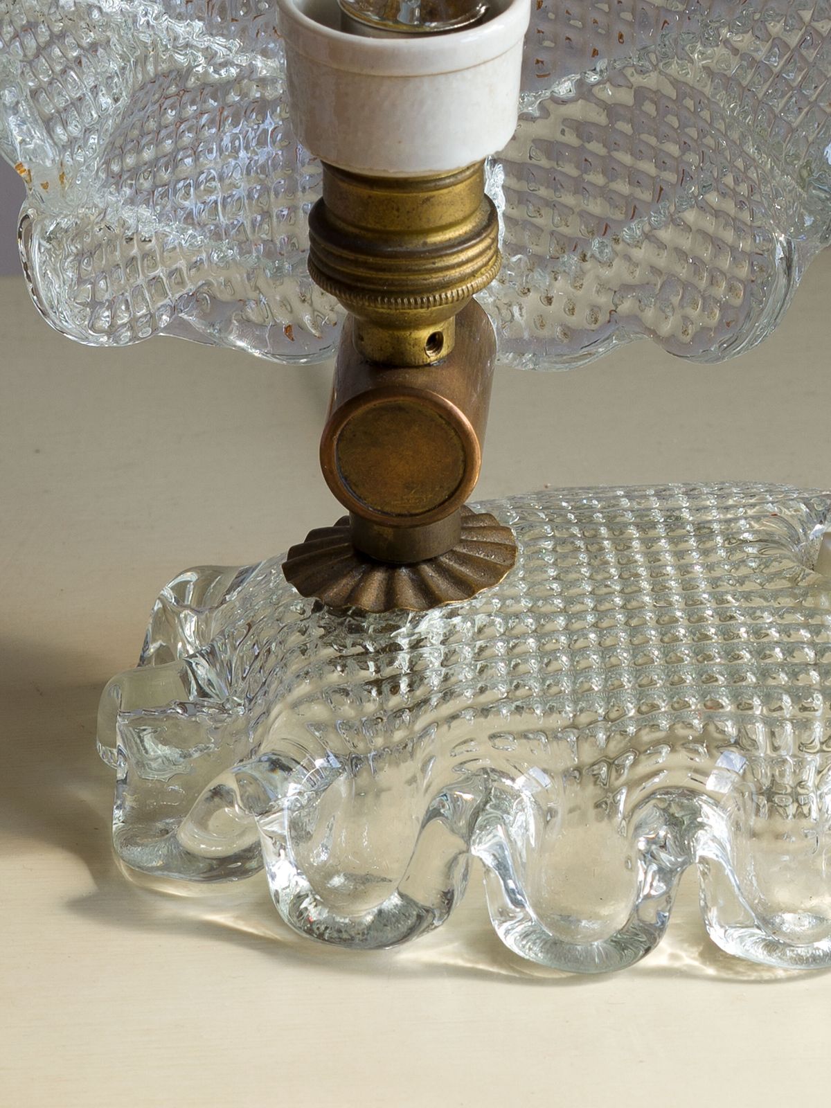 Vintage Murano Glass Bedside Lamp By Barovier & Toso With A Central Light. photo buy