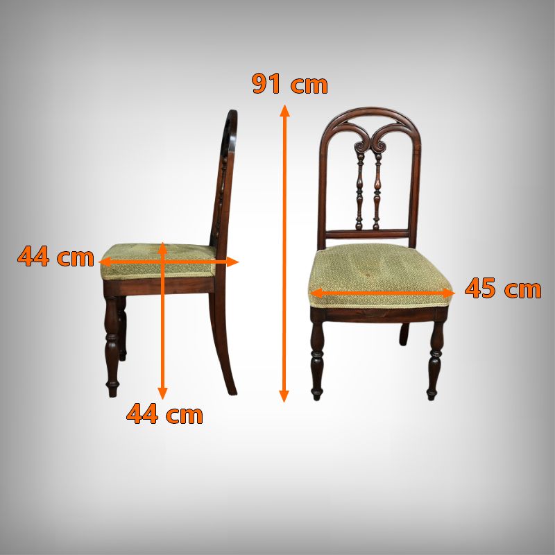photo buy Pair Of Mahogany Chairs, Restoration Period – Part 1 Of The 19th Century