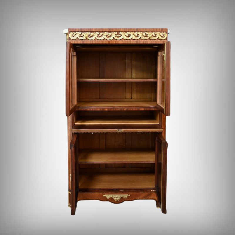 Marquetry Display Cabinet, Louis XVI Style – 2nd Part Of The 19th Century photo furniture