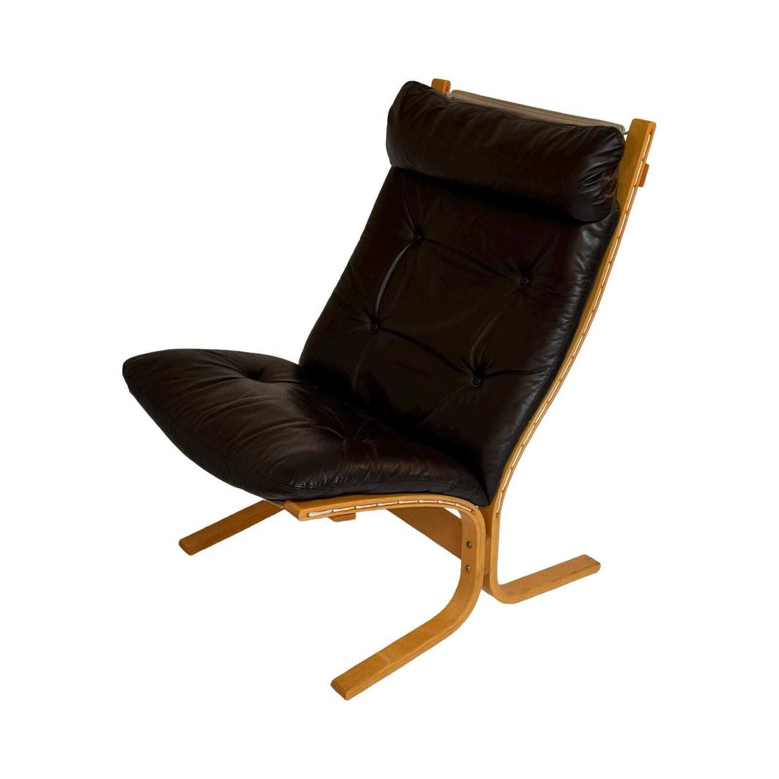 Ingmar Reling For Westnofa   Siesta Chair   Bentwood Sling Chair   Brown Leather photo furniture