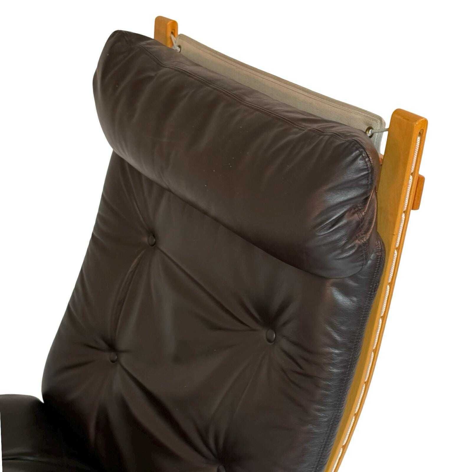 Ingmar Reling For Westnofa   Siesta Chair   Bentwood Sling Chair   Brown Leather photo vinterior