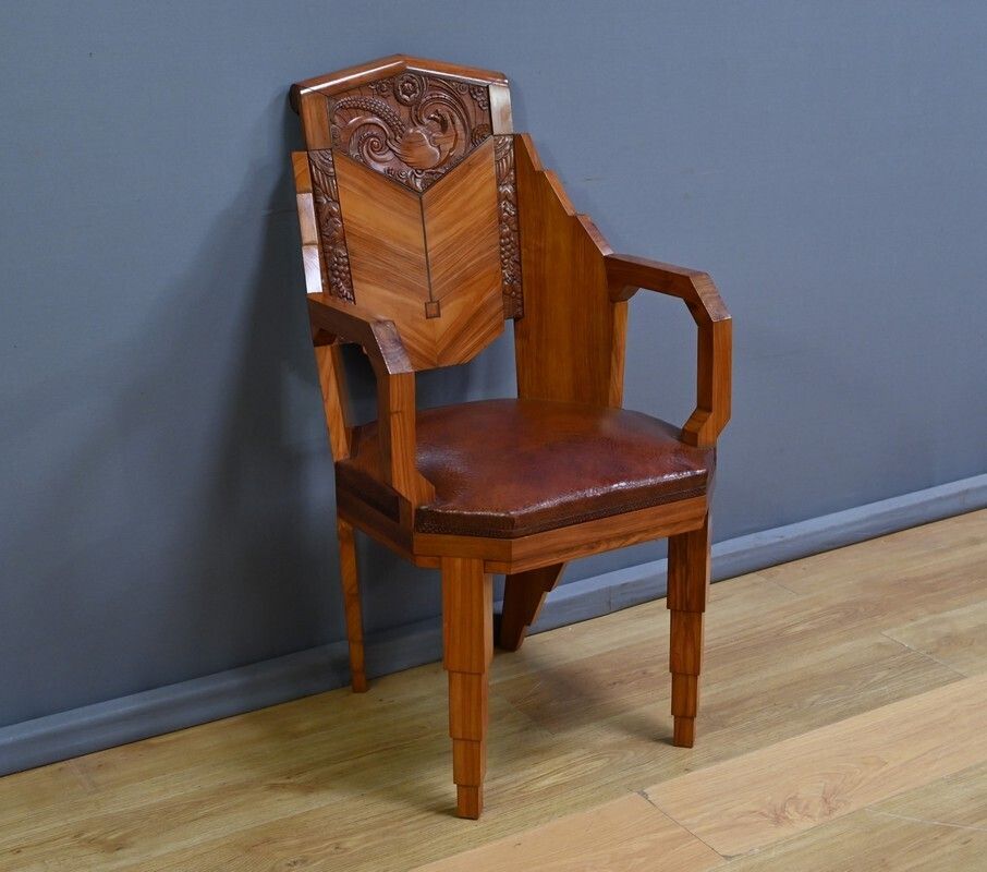 Set Of 6 Rosewood Armchairs, Art Deco – 1910 photo vintage