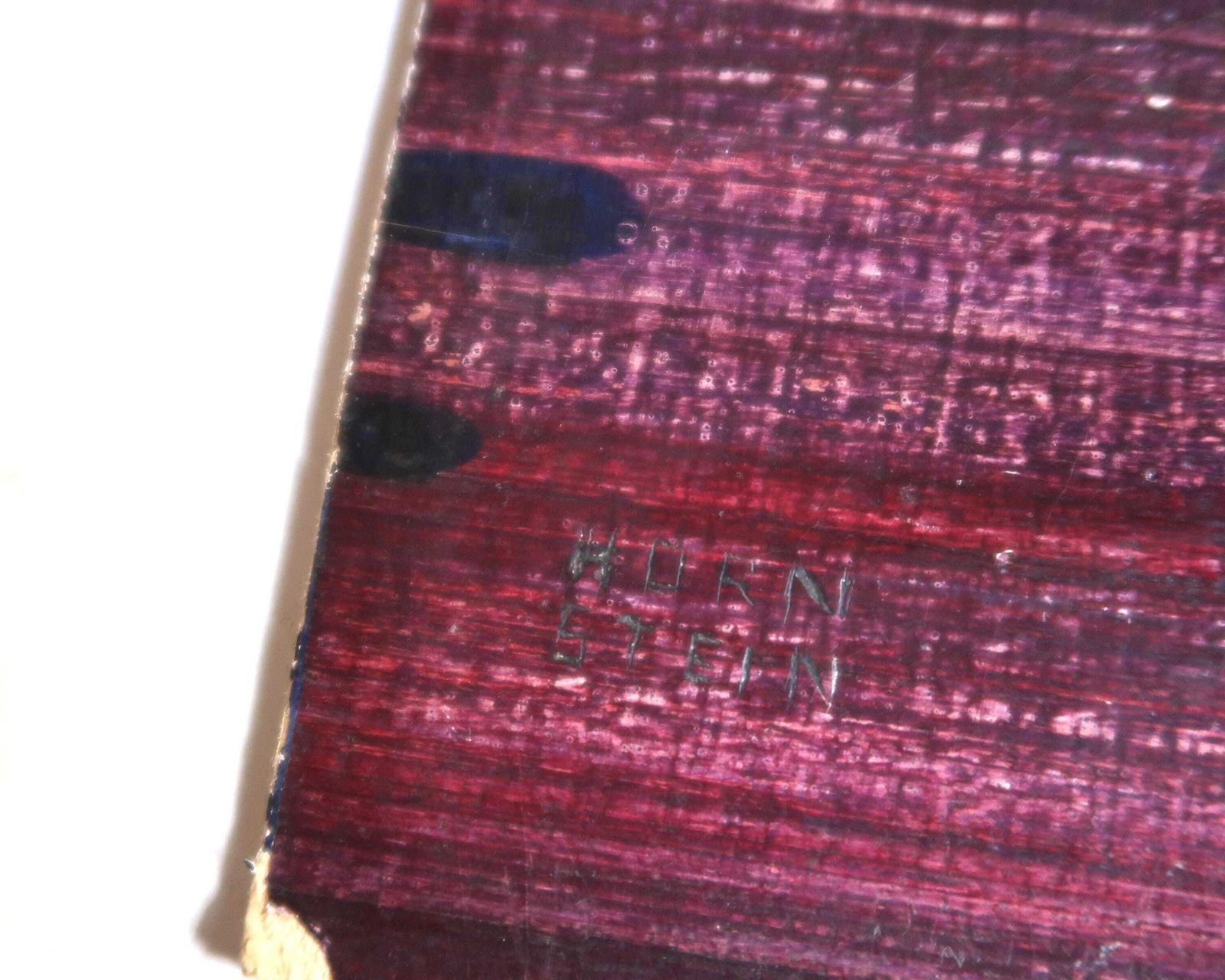 German Signed Abstract Painting, Modern School, 1930s / 1950s Mid Century Modern, Purple Pink Red, Vintage Home Decor photo Art