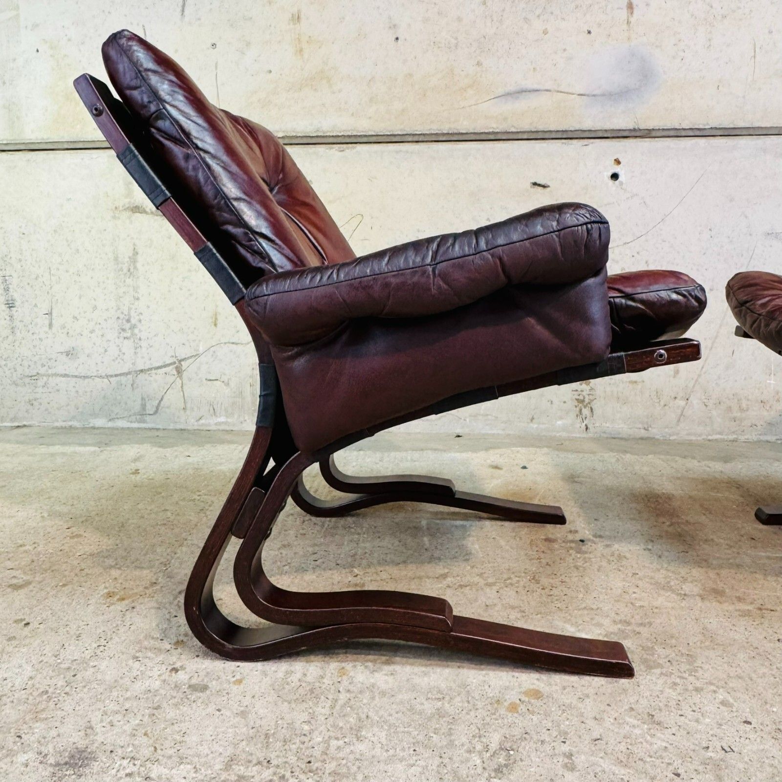photo for sale Pair Of Original 1970s Danish ‘Skyline’ Brown Leather Armchairs By Hove Møbler