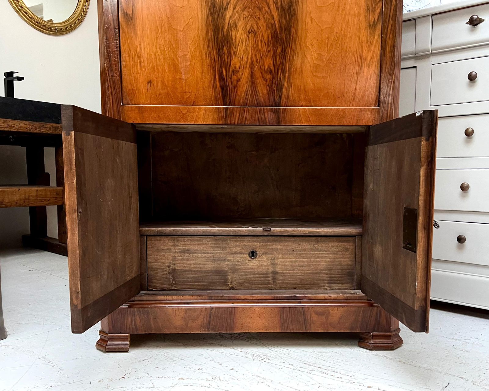Antique French Walnut Secretaire Writing Desk Bureau photo Furniture