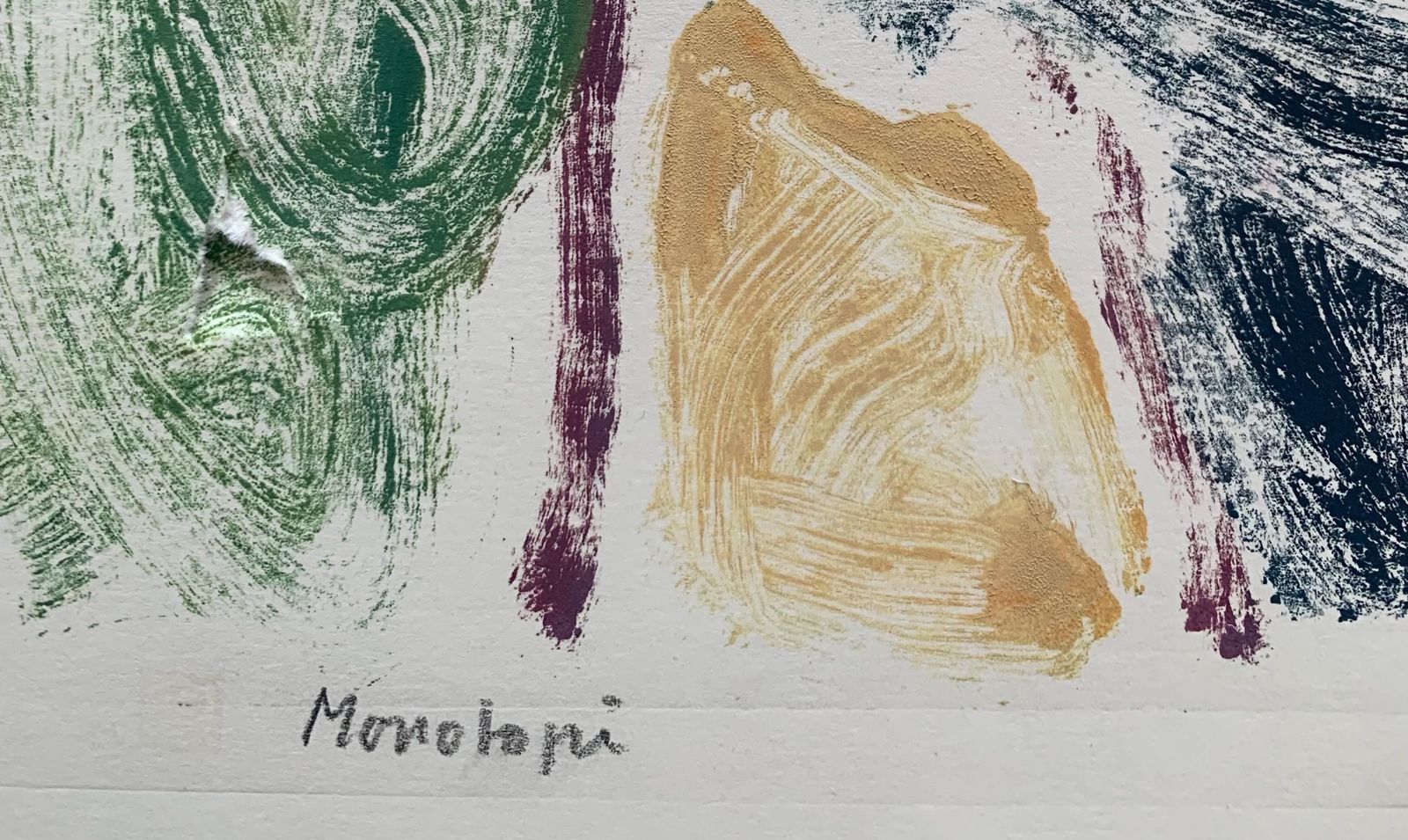 Original Vintage Postmodern Monotyping Print Of A Woman Figure By Danish Artist Henning Jensen (1917 1980) photo vintage