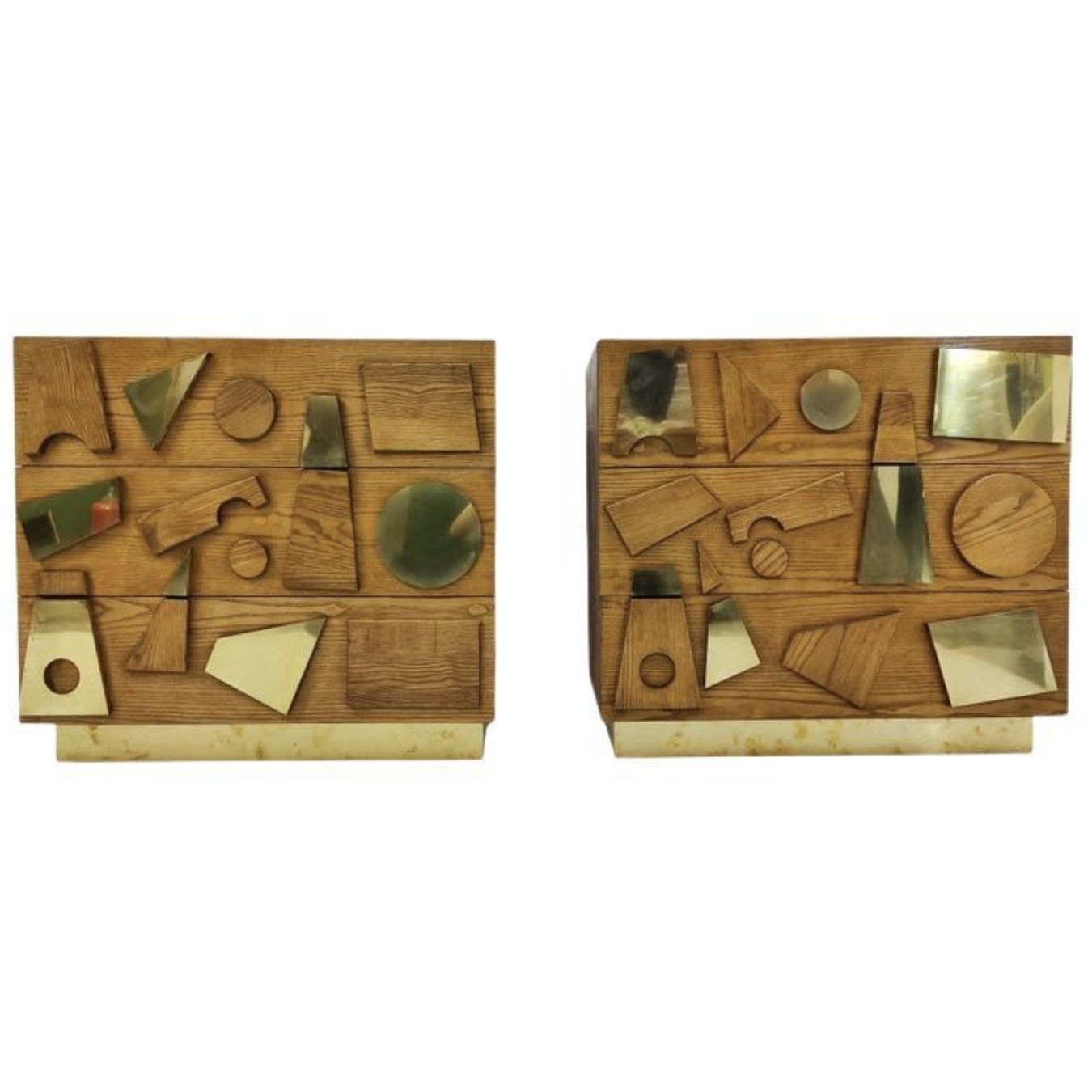 Contemporary Chest Of Drawers, Wood And Brass, Italy – Sold Individually