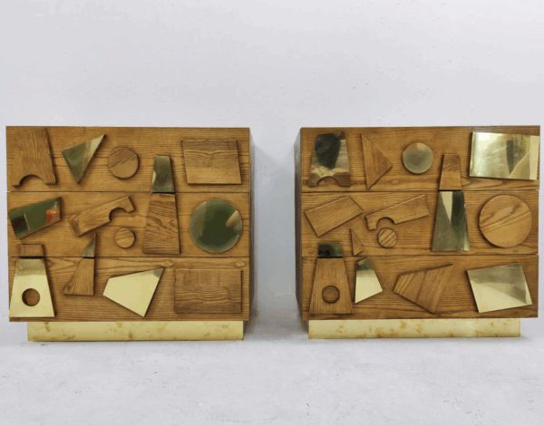 Contemporary Chest Of Drawers, Wood And Brass, Italy – Sold Individually photo Furniture