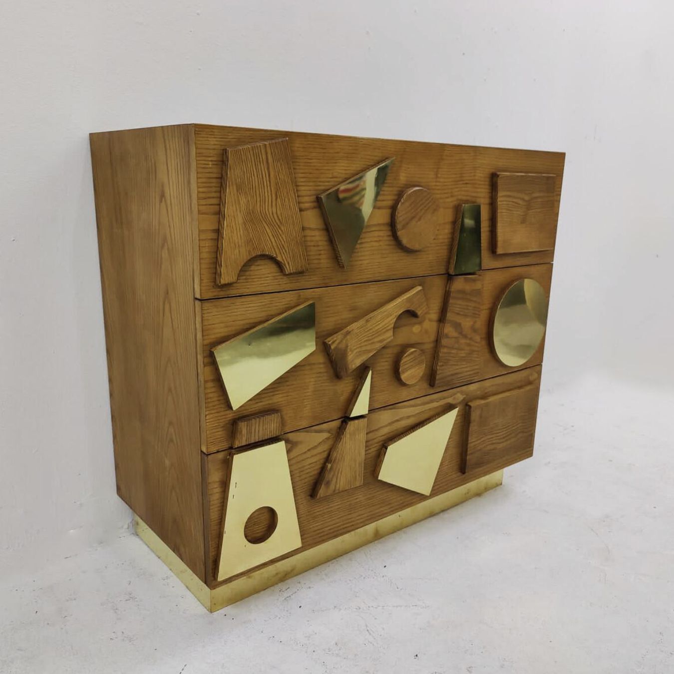 photo furniture Contemporary Chest Of Drawers, Wood And Brass, Italy – Sold Individually