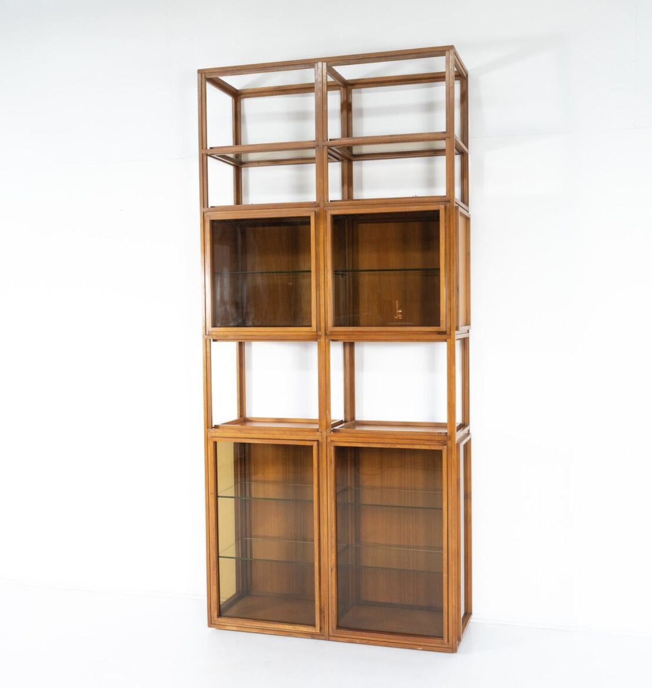 Mid Century Modern Shelves, Wood And Glass photo 4160.0