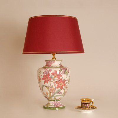 2470.0 Vintage Italian Table Lamps In Floral Ceramic From Wedgwood, 1970s, Set Of 2 photo