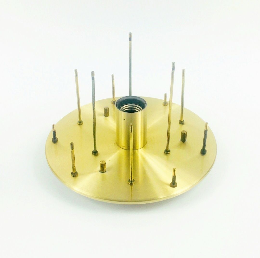 Mid Century Sputnik Murano Glass & Brass Ceiling Light From Doria, Germany, 1960s/1970s photo vintage