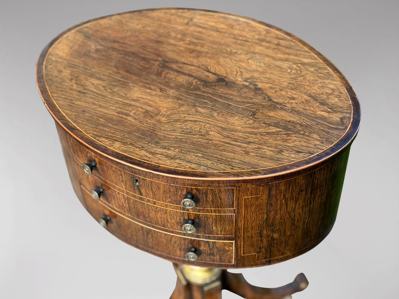 Furniture Early 19th Century Regency Period Rosewood & Inlay Work Table photo