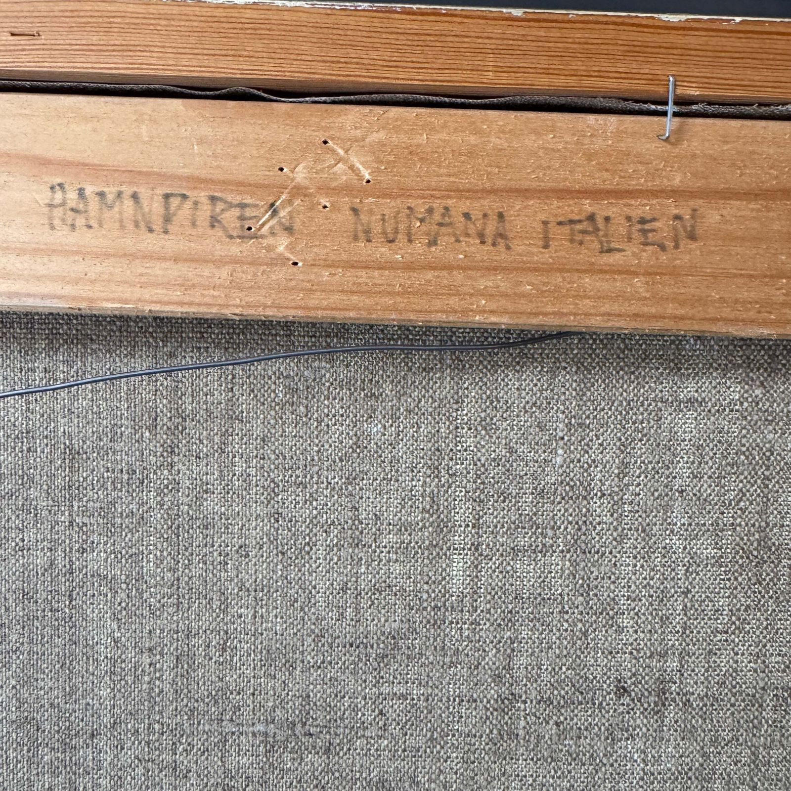Havenpier In Numana, Italië. Vintage Zweeds Olieverfschilderij. photo 208.0
