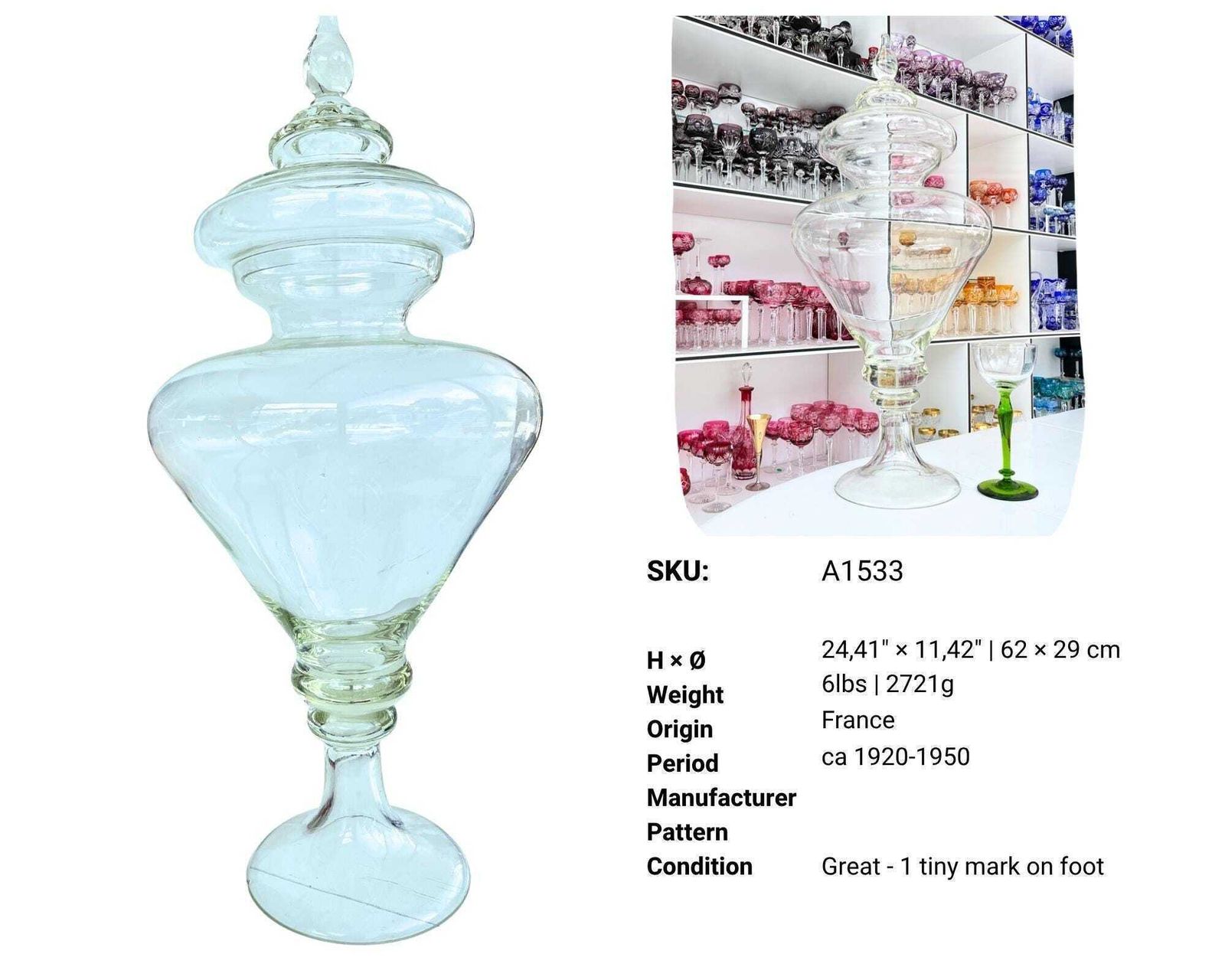 Franse Apothekerspot Van Glas | (1) photo furniture