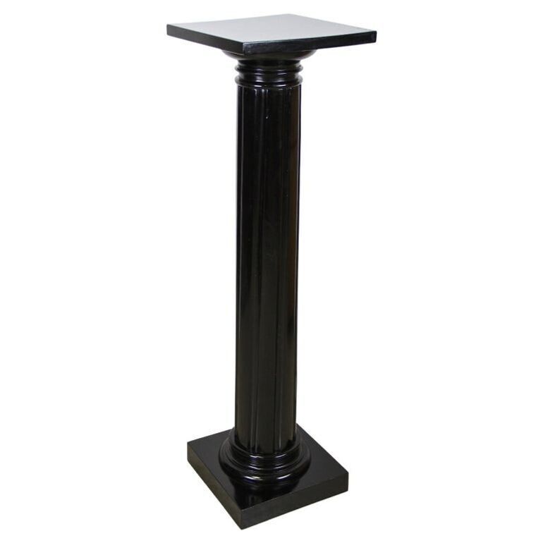 20th Century Art Nouveau Pedestal Or Column, Ebonized /Handcarved, At Ca. 1900 photo furniture