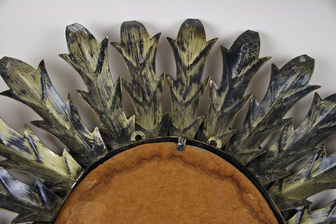 photo buy 20th Century Art Deco Oval Sunburst Wall Mirror, France Circa 1920
