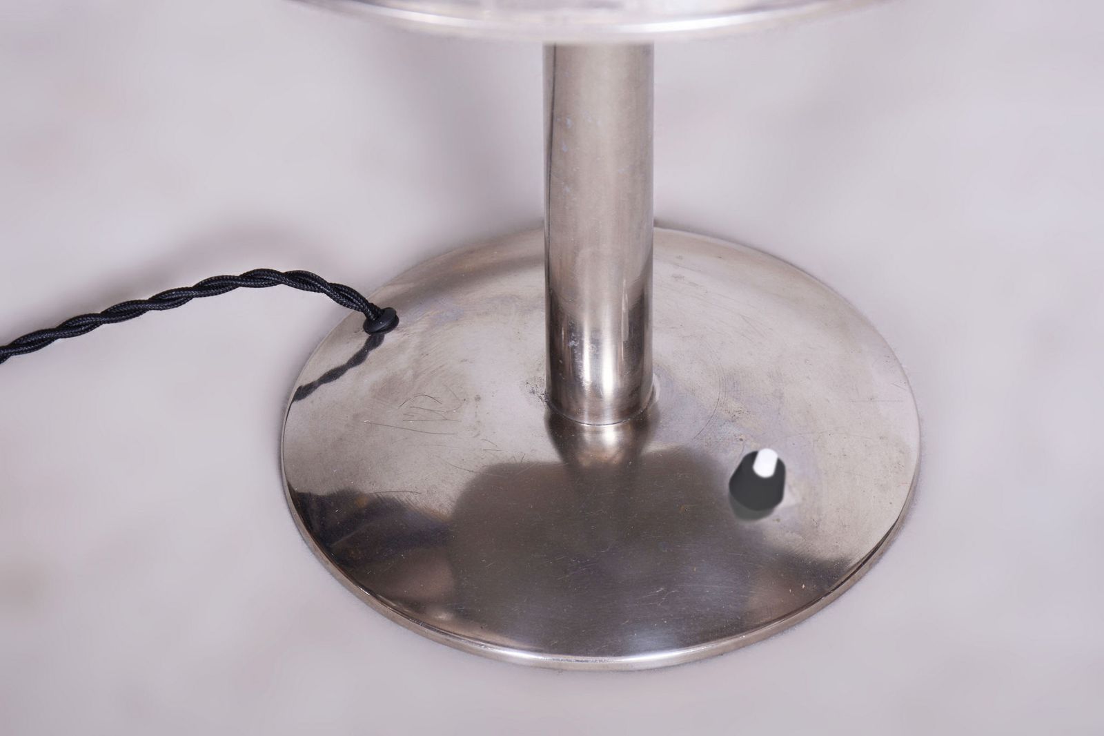 Restored Bauhaus Table Lamp, By Napako, Chrome Plated Steel, Czech, 1930s photo furniture