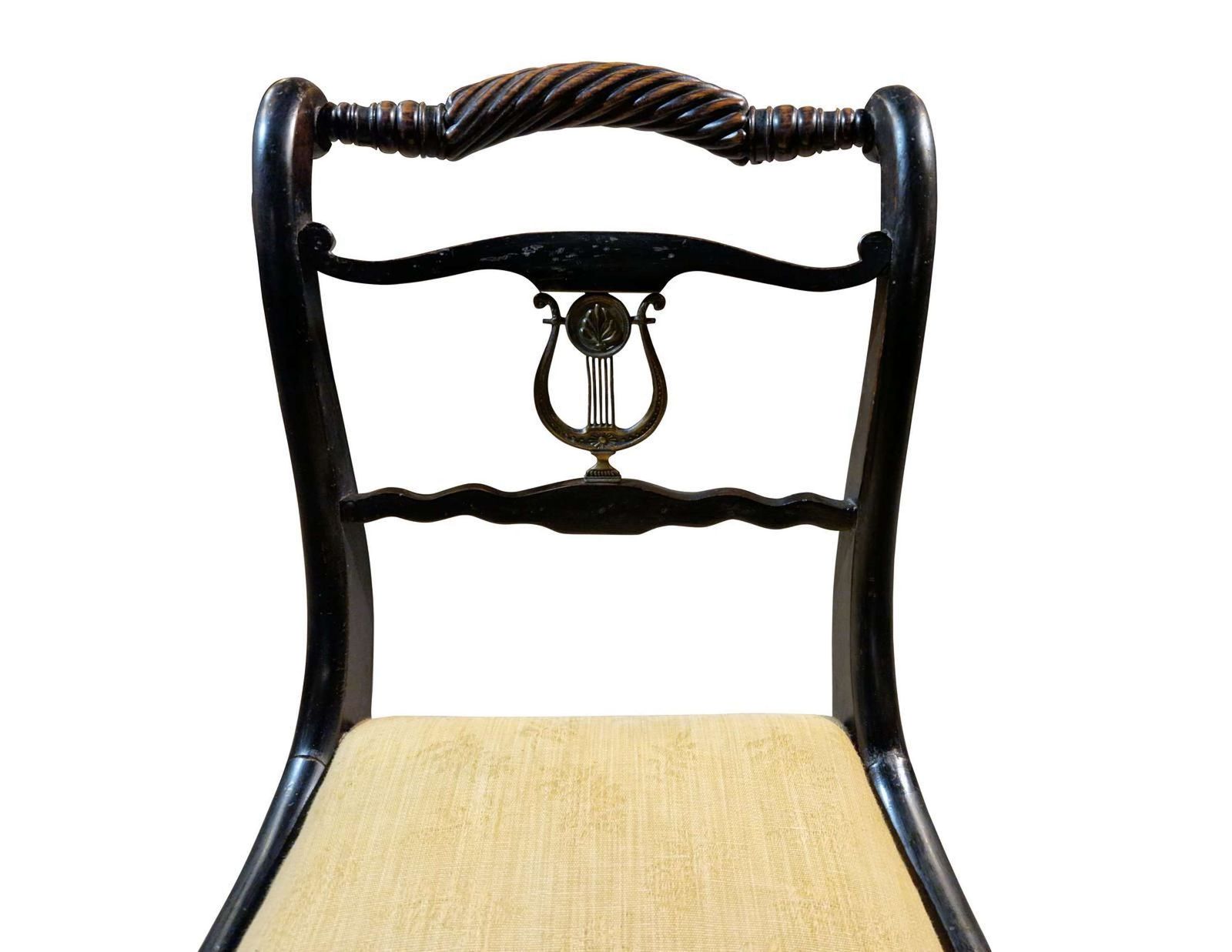 Set Of 6 Regency Rope Back Ebonised Dining Chairs Circa 1820 photo 1697.0