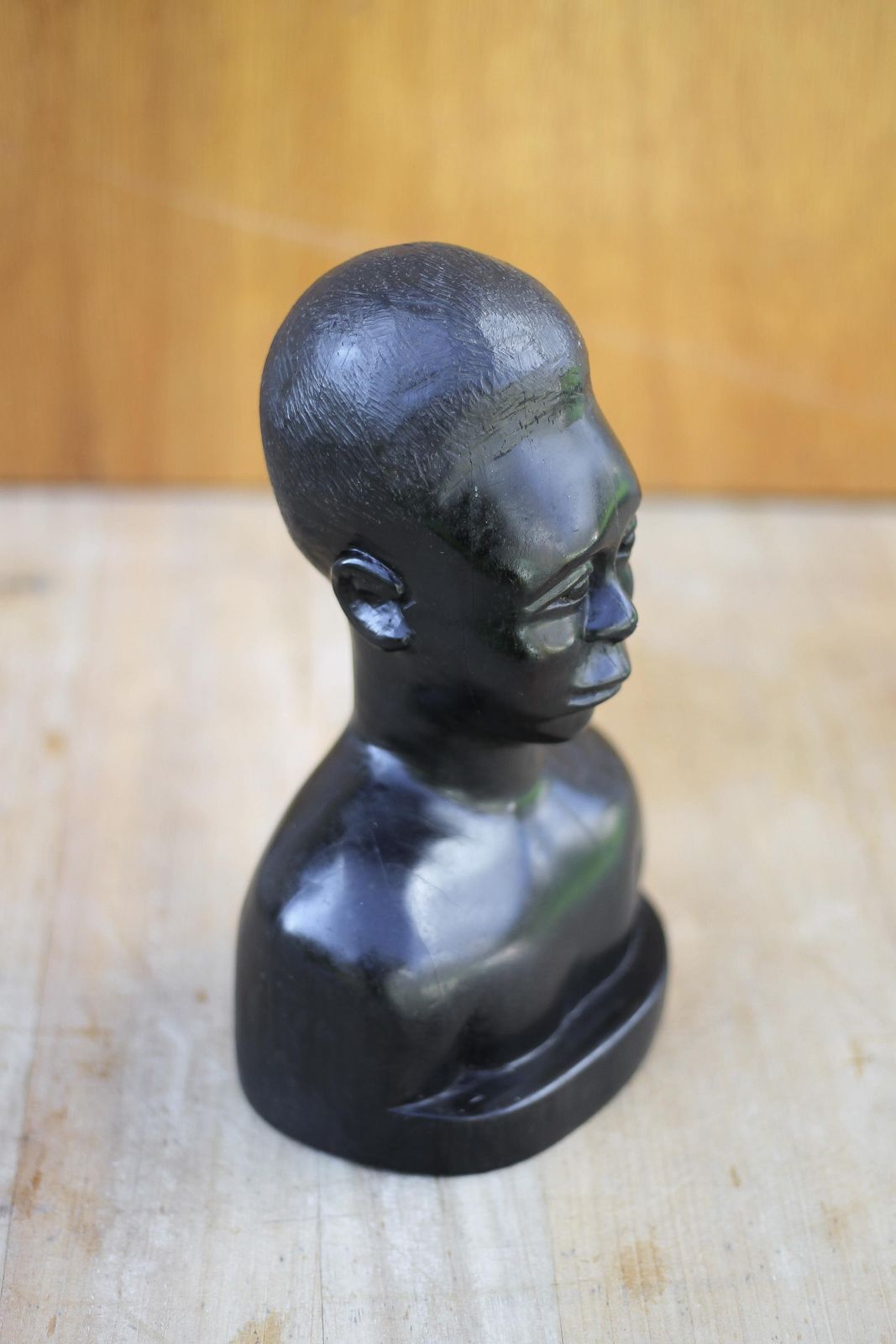 Ethnic Wood Sculpture, Carved Wooden Man Bust, Interior Decoration, Hat Rack, Bust, African Art, 40's photo Art