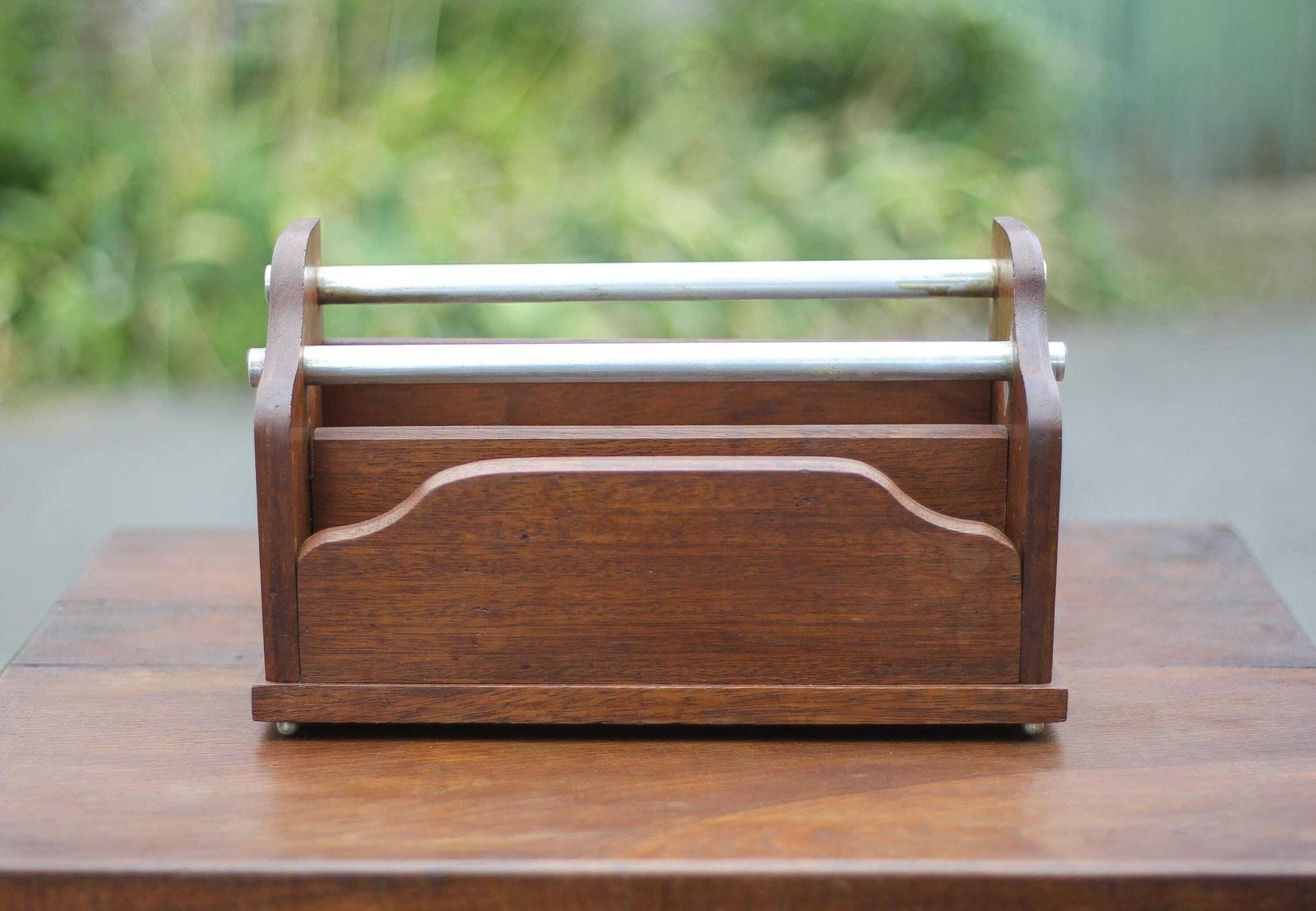 Art Deco Wooden Letter Rack, Mail Holder, Document, Storage, Office, Organizer, Letter Holder, Letter Rack, 30's