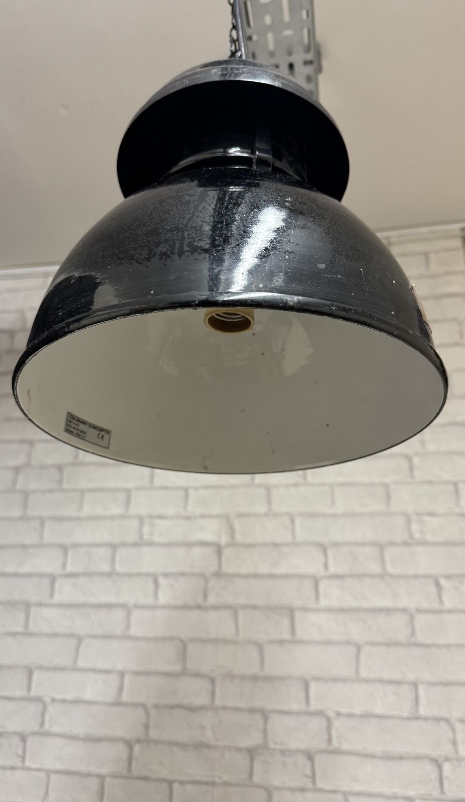 Industrial Lighting: Small Black Double Domed Lighting (Quantity 2x) photo for sale