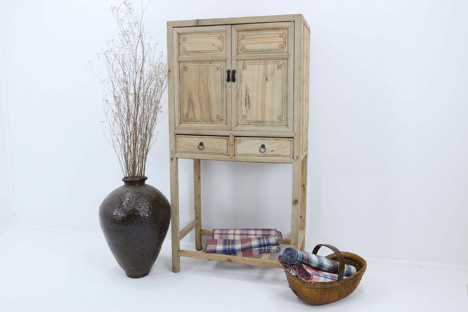 Late 19th Century Tall Chinese Two Door Cabinet