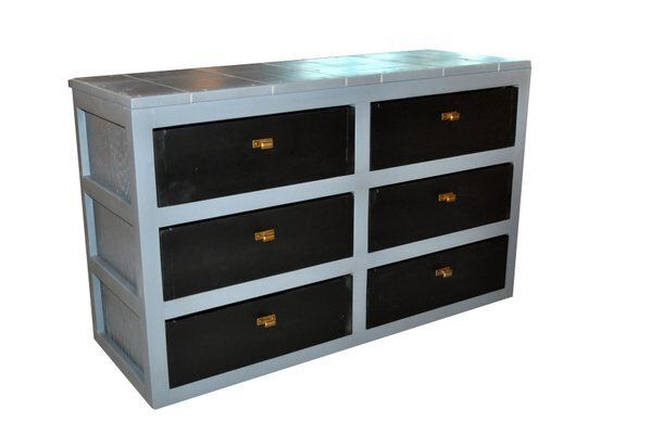 Handcrafted Pine Chest Of Drawers In Black & Grey Finish photo 4376.0