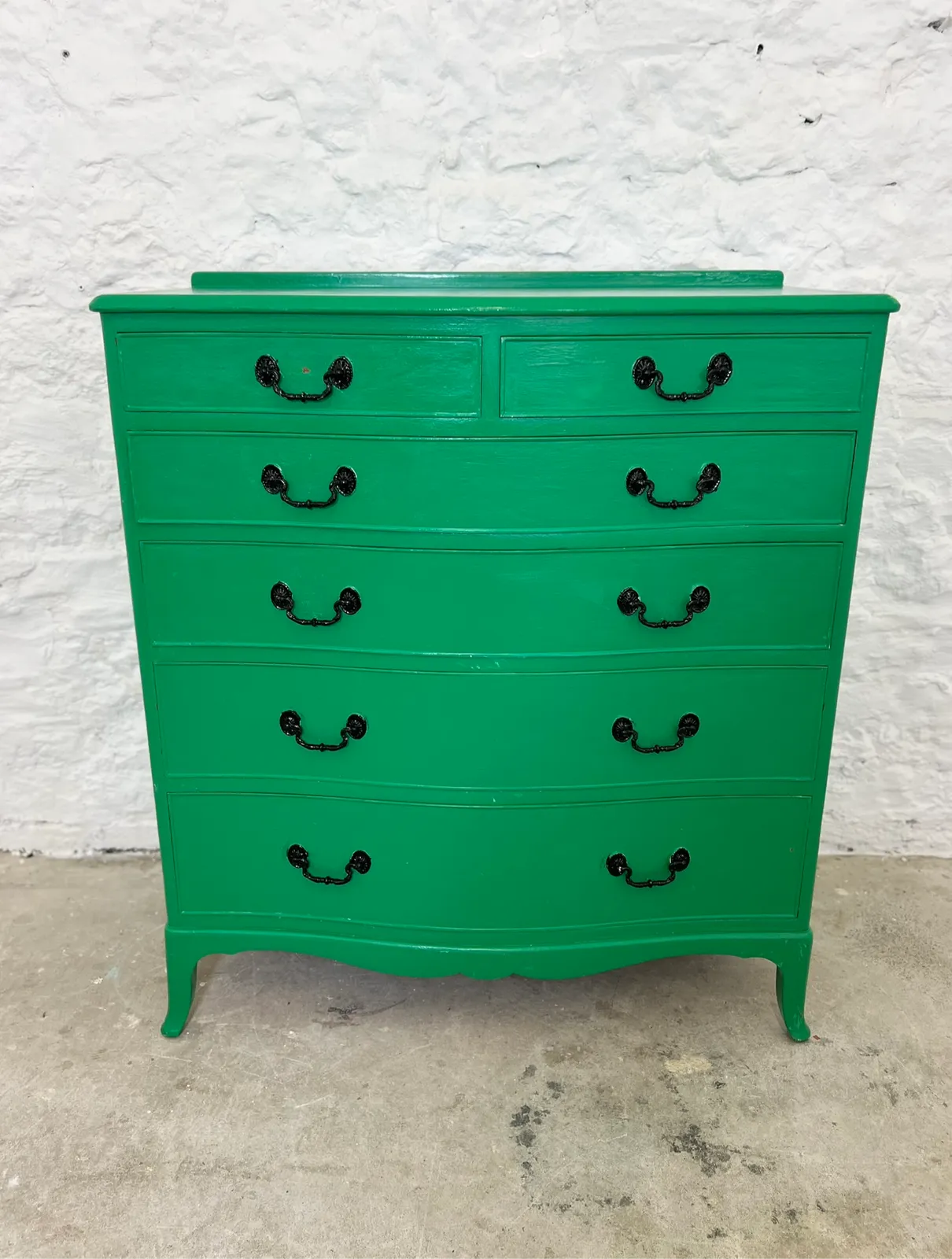photo buy Vintage Emerald Green Shabby Chic Painted Chest Of Drawers 1940s 1950s