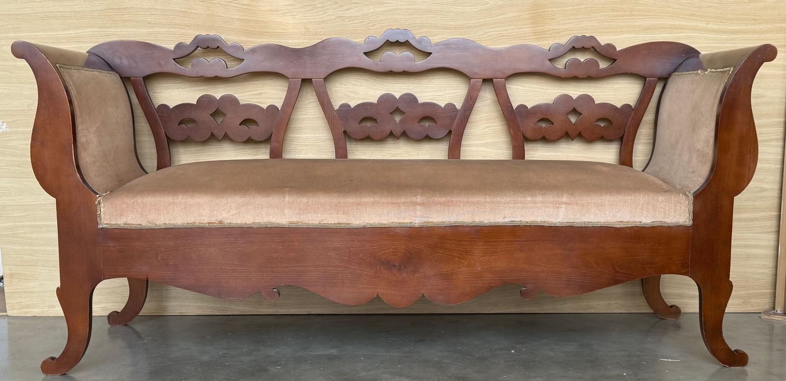 20th Century Catalan Bench In Walnut With Caned Seat photo for sale