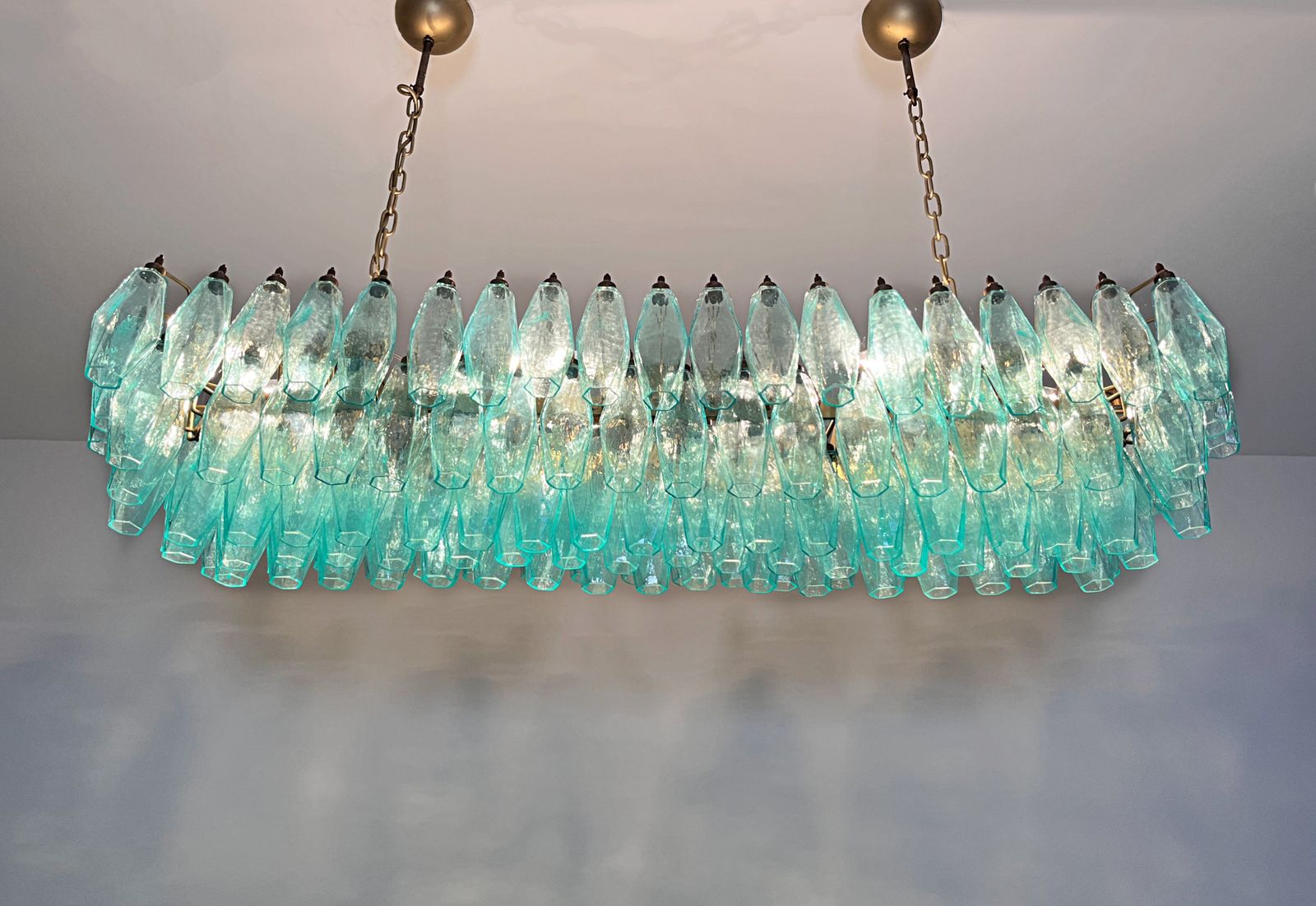 Elegant Murano Poliedri Chandelier   Carlo Scarpa   140 Turquoise photo buy